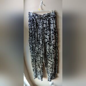 Blue RAIN Floral Black and White Pant